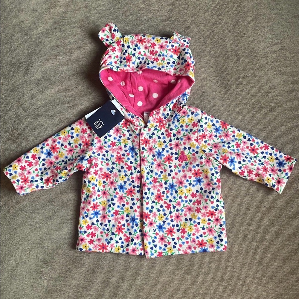 NWT Baby Gap Reversible Spring Sweatshirt Jacket - Newborn